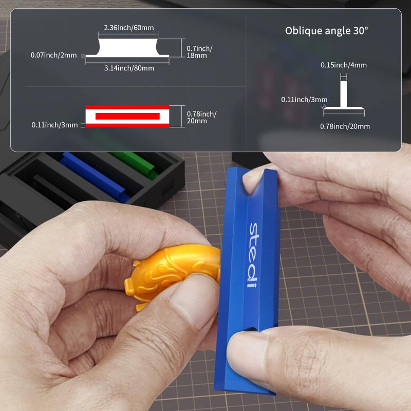 Stedi Metal Sanding Sticks 4PCS, Hobby Model Tools for Gundam, Scale Military Model, 3D Resin Parts, Wood, Perfect for Sanding Small Areas, Blue - Image 3